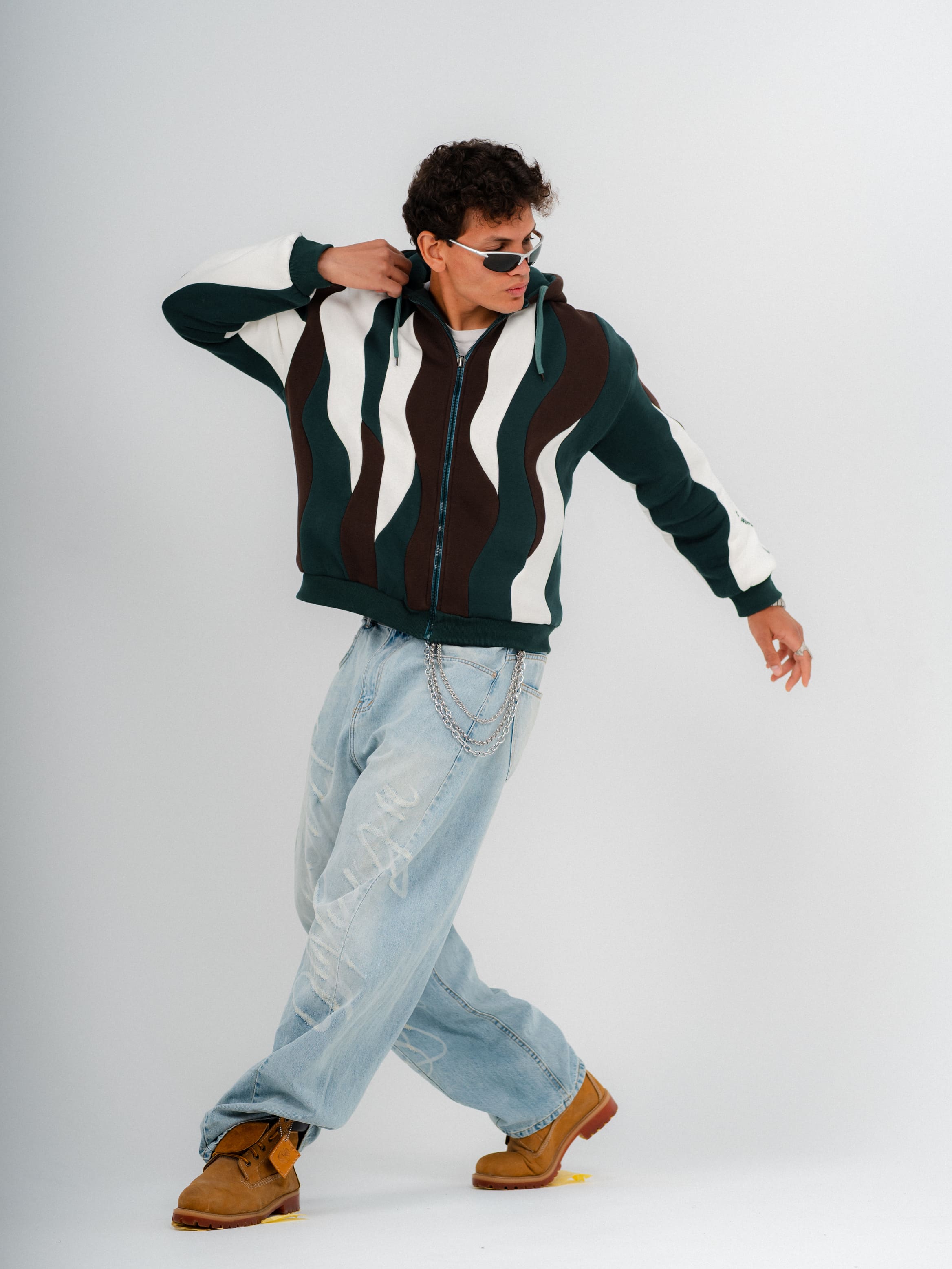 Green Double Face Jacket | Box Fit | 2 Looks in 1 | 100% Melton Cotton