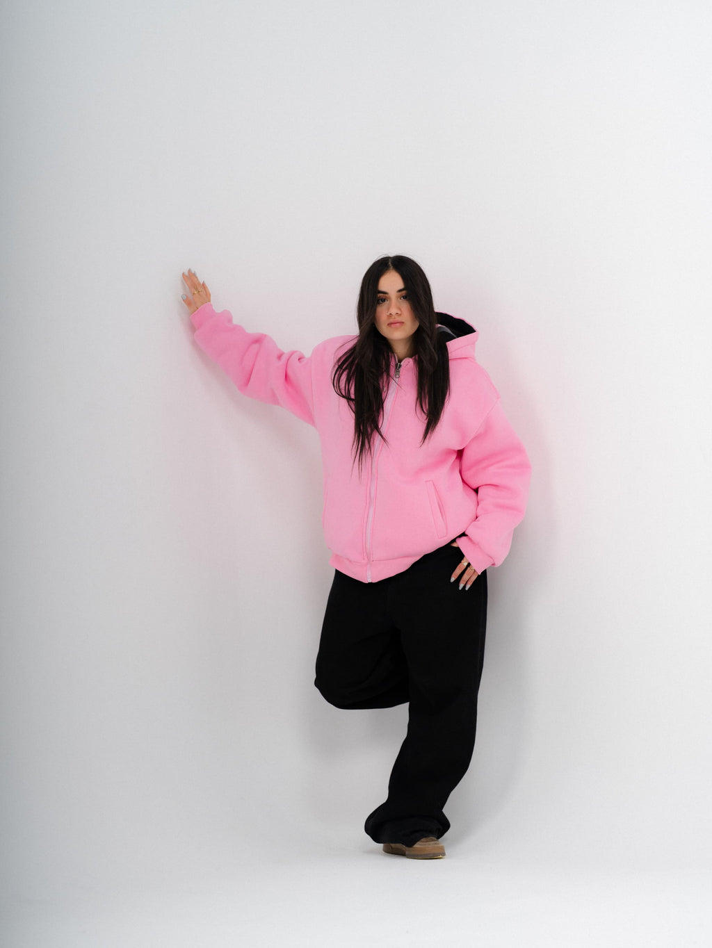 Pink Double Face Jacket | Box Fit | 2 Looks in 1 | 100% Melton Cotton