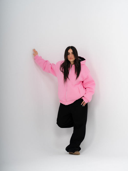 Pink Double Face Jacket | Box Fit | 2 Looks in 1 | 100% Melton Cotton