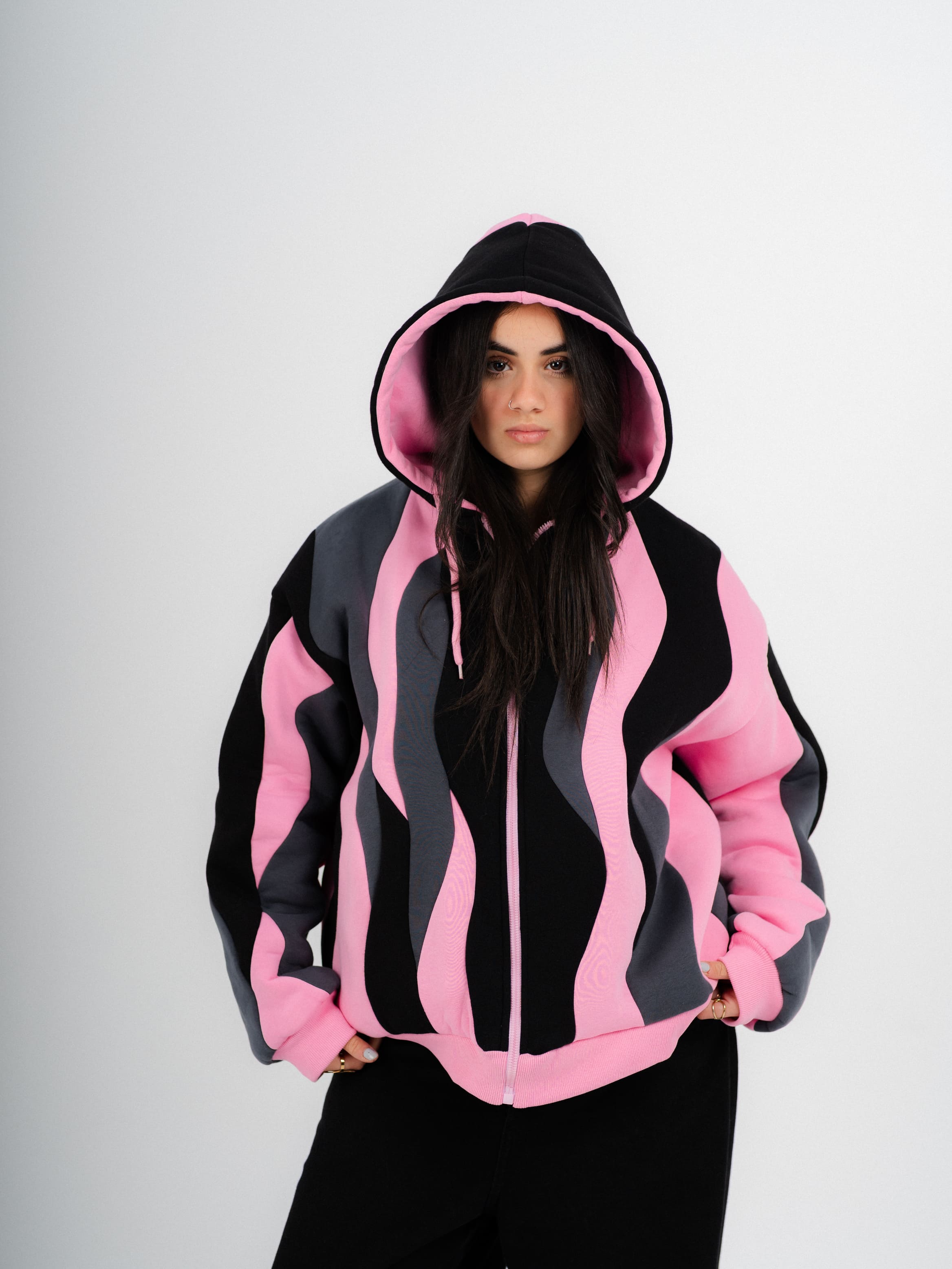 Pink Double Face Jacket | Box Fit | 2 Looks in 1 | 100% Melton Cotton