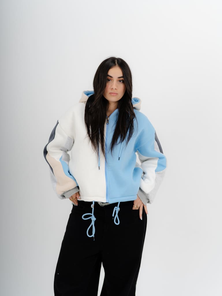 Sky Flow | Double Face Box Fit Jacket | 2 Looks in 1 | 100% Melton Cotton