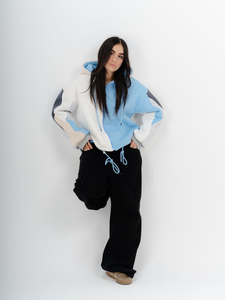 Sky Flow | Double Face Box Fit Jacket | 2 Looks in 1 | 100% Melton Cotton