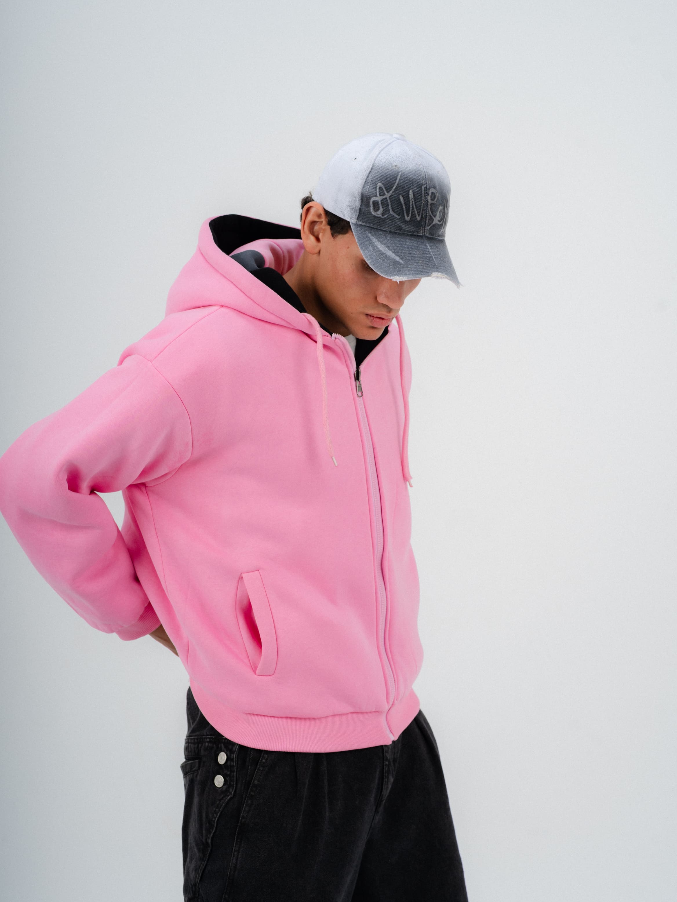 Pink Double Face Jacket | Box Fit | 2 Looks in 1 | 100% Melton Cotton