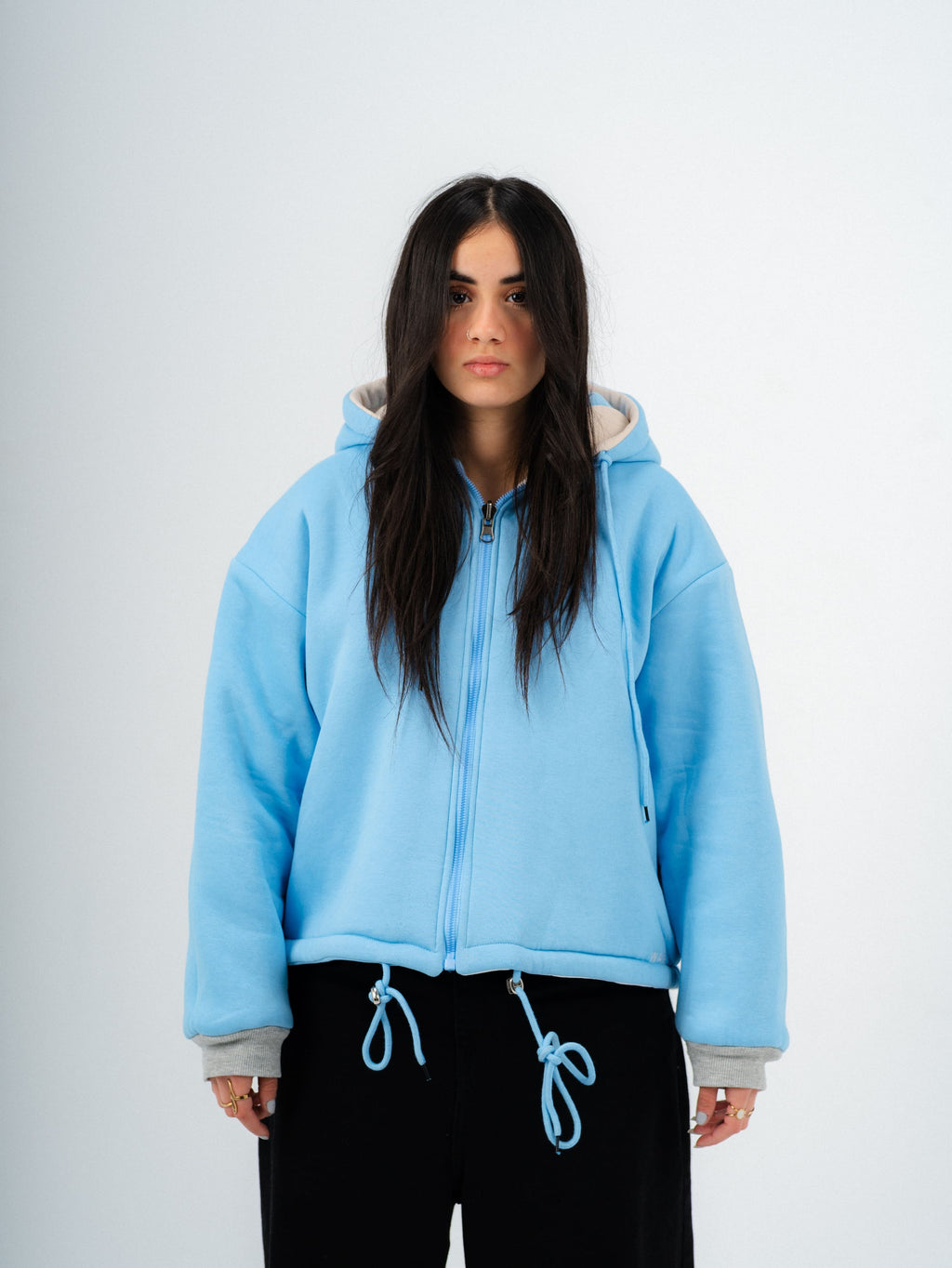 Sky Flow | Double Face Box Fit Jacket | 2 Looks in 1 | 100% Melton Cotton