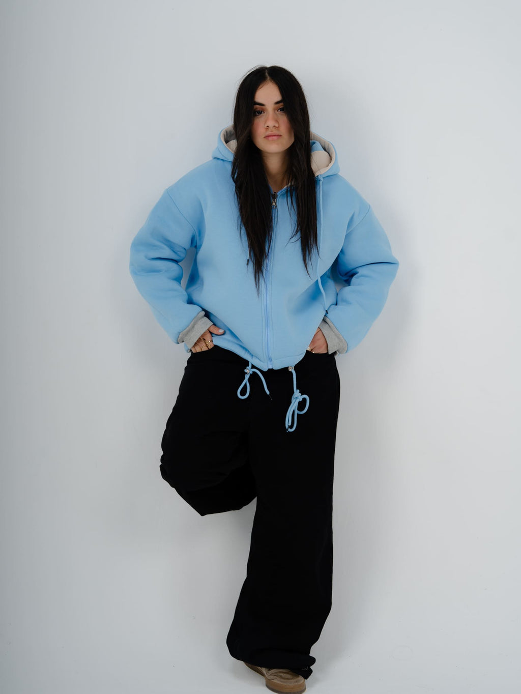 Sky Flow | Double Face Box Fit Jacket | 2 Looks in 1 | 100% Melton Cotton