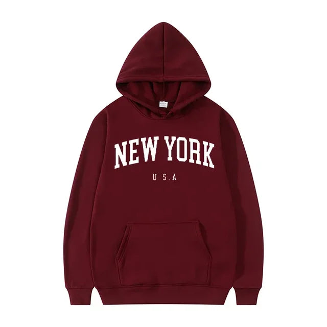 Männer Frauen New York US City Hoodies Mode Brief gedruckt Grafik Sweatshirts lose lässig Harajuku Kapuze Pullover Sportswear