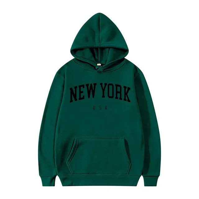 Männer Frauen New York US City Hoodies Mode Brief gedruckt Grafik Sweatshirts lose lässig Harajuku Kapuze Pullover Sportswear