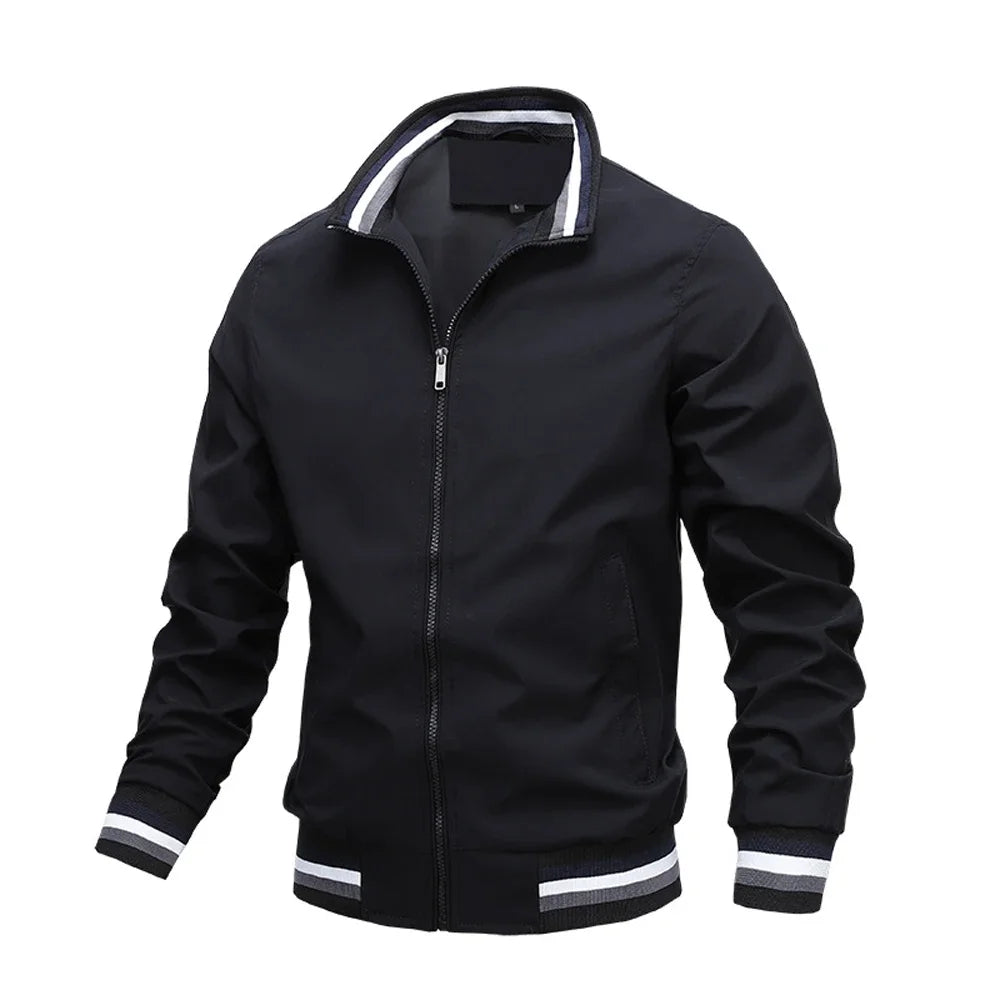 Men Windbreaker Jacket White Casual Jacket Fashion Men Outdoor Waterproof Sports Coat Spring Summer Bomber jacket Men Clothing - Wave Fashion