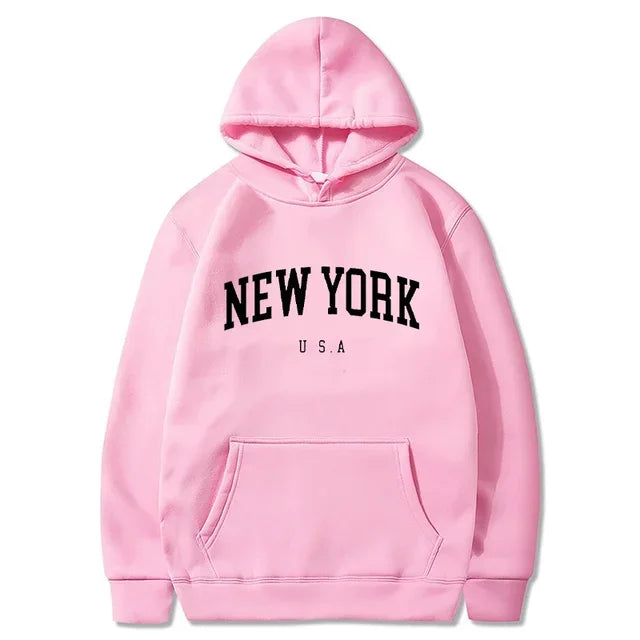 Männer Frauen New York US City Hoodies Mode Brief gedruckt Grafik Sweatshirts lose lässig Harajuku Kapuze Pullover Sportswear