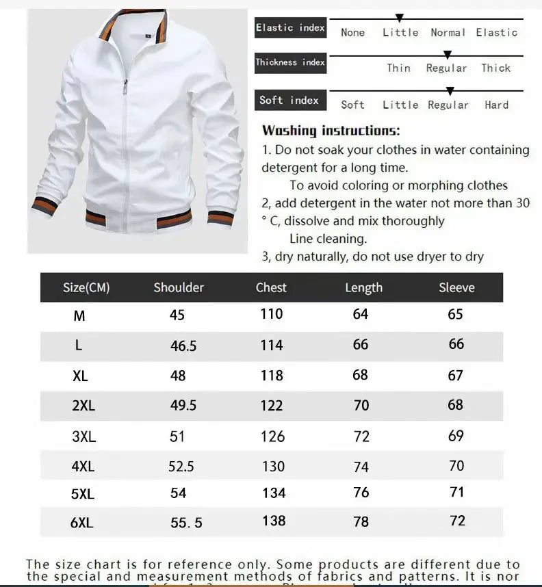 Men Windbreaker Jacket White Casual Jacket Fashion Men Outdoor Waterproof Sports Coat Spring Summer Bomber jacket Men Clothing - Wave Fashion