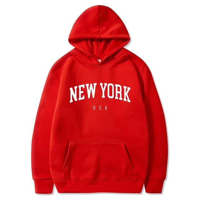 Männer Frauen New York US City Hoodies Mode Brief gedruckt Grafik Sweatshirts lose lässig Harajuku Kapuze Pullover Sportswear