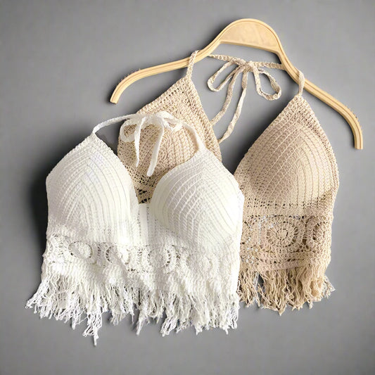 Women’s Crochet Knit Beach Bra - Wave Fashion