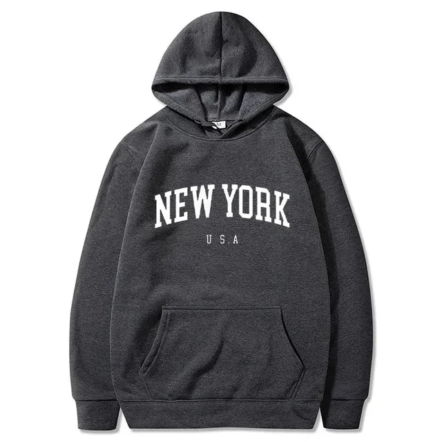 Männer Frauen New York US City Hoodies Mode Brief gedruckt Grafik Sweatshirts lose lässig Harajuku Kapuze Pullover Sportswear