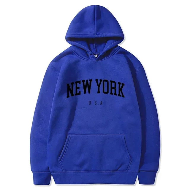 Männer Frauen New York US City Hoodies Mode Brief gedruckt Grafik Sweatshirts lose lässig Harajuku Kapuze Pullover Sportswear