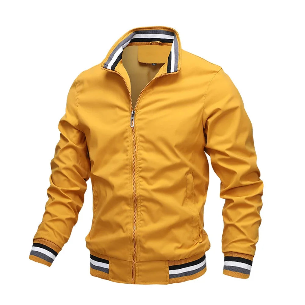 Men Windbreaker Jacket White Casual Jacket Fashion Men Outdoor Waterproof Sports Coat Spring Summer Bomber jacket Men Clothing - Wave Fashion