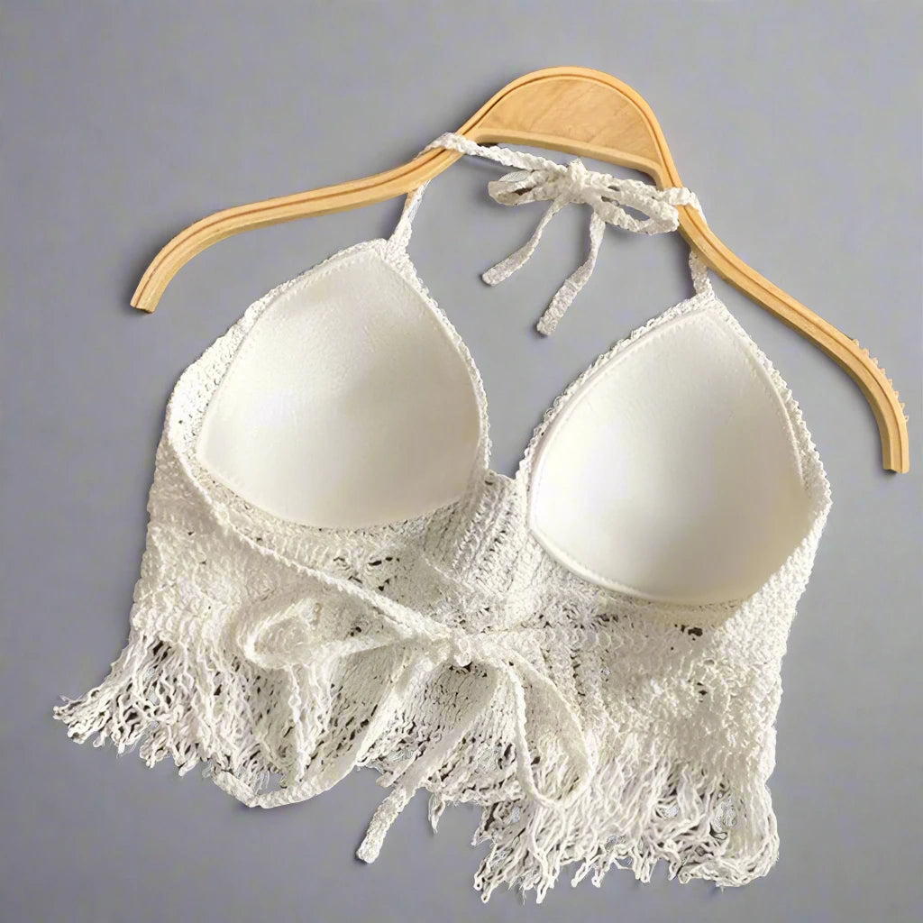 Women’s Crochet Knit Beach Bra - Wave Fashion