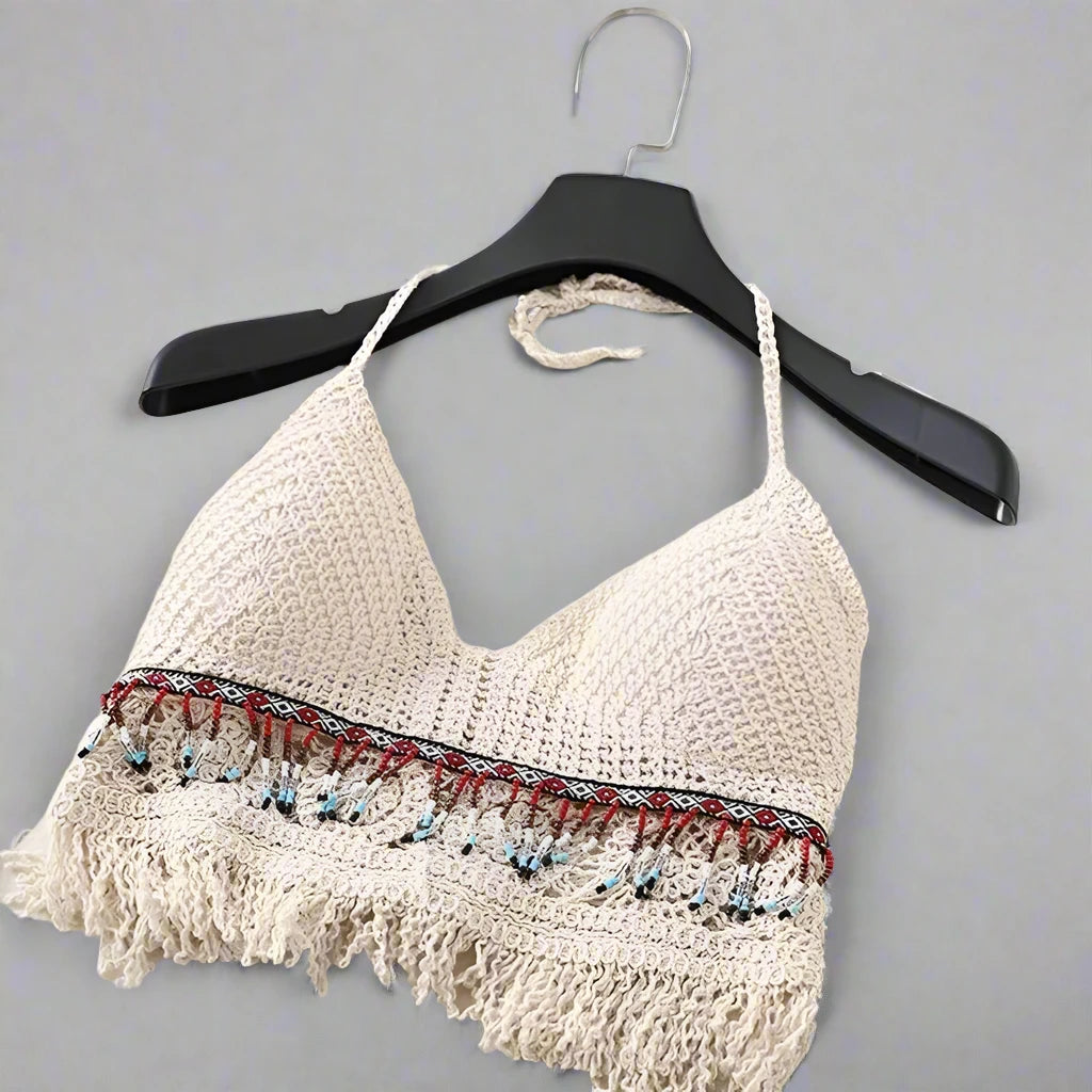 Women’s Crochet Knit Beach Bra - Wave Fashion