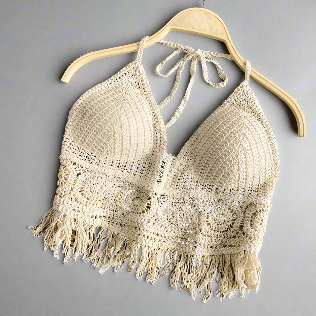 Women’s Crochet Knit Beach Bra - Wave Fashion