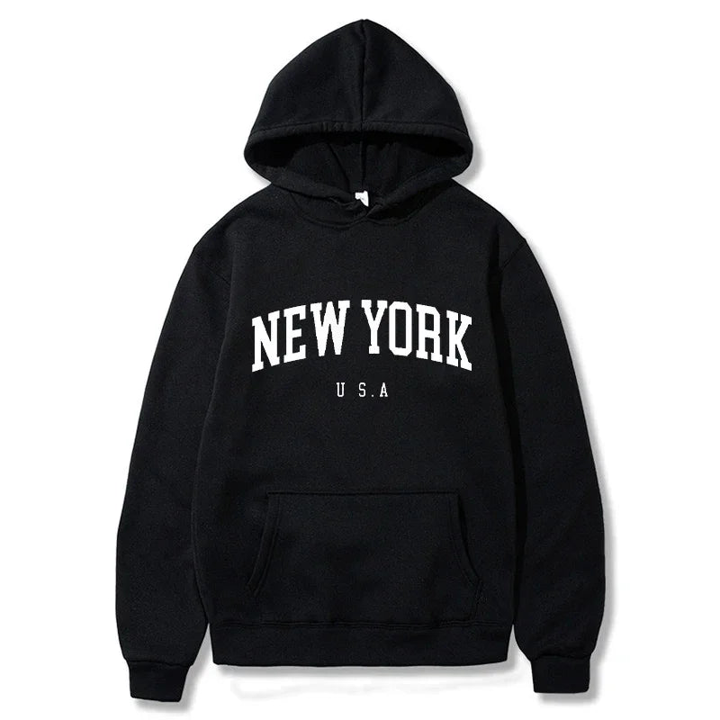 Männer Frauen New York US City Hoodies Mode Brief gedruckt Grafik Sweatshirts lose lässig Harajuku Kapuze Pullover Sportswear