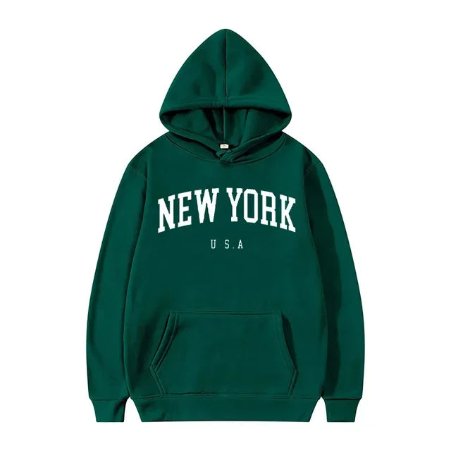 Männer Frauen New York US City Hoodies Mode Brief gedruckt Grafik Sweatshirts lose lässig Harajuku Kapuze Pullover Sportswear