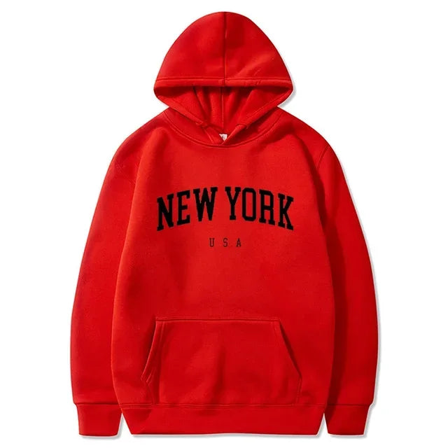 Männer Frauen New York US City Hoodies Mode Brief gedruckt Grafik Sweatshirts lose lässig Harajuku Kapuze Pullover Sportswear