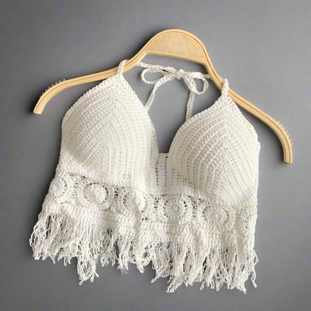 Women’s Crochet Knit Beach Bra - Wave Fashion