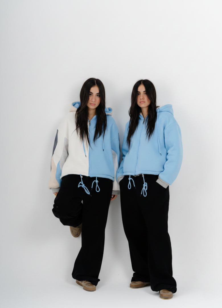 Sky Flow | Double Face Box Fit Jacket | 2 Looks in 1 | 100% Melton Cotton